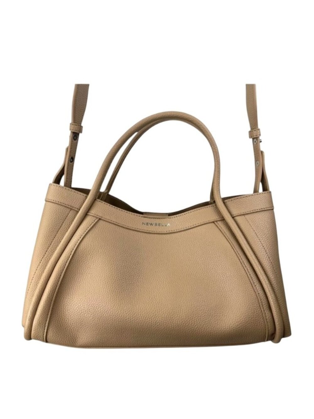 Newbella Kelly Light Beige Faux Leather‎ Vegan Crossbody Handbag